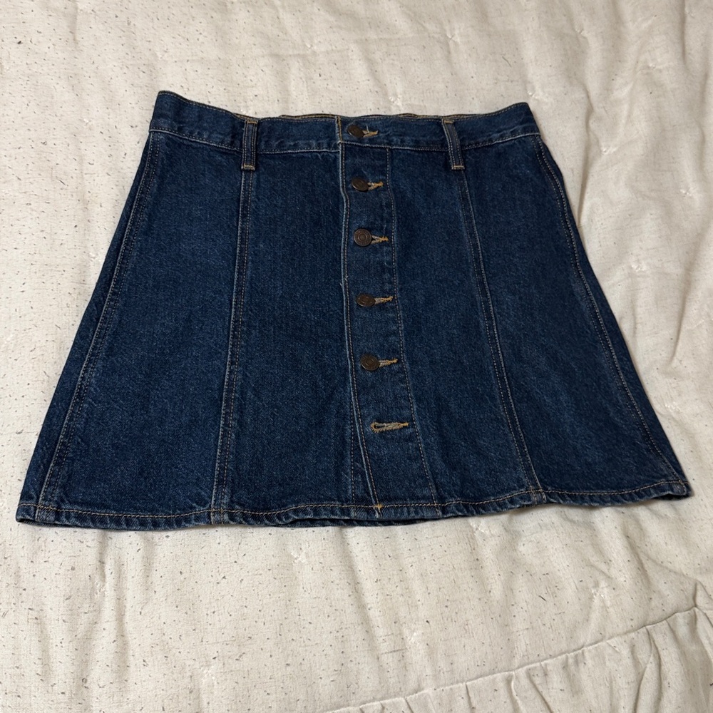 PacSun Blue Denim Skirt with Button Detail